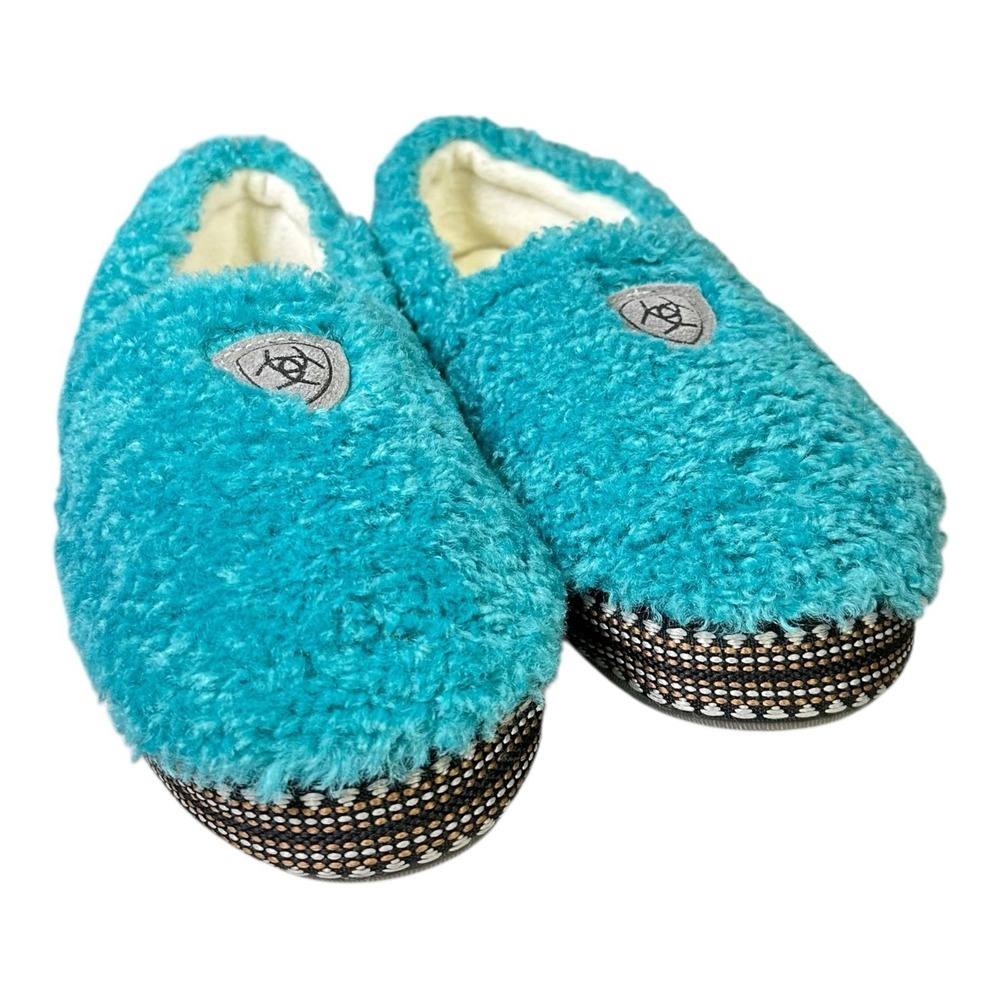 Ariat Snuggle slipper Turquoise casual loungewear slip ons womens XS (5-6)